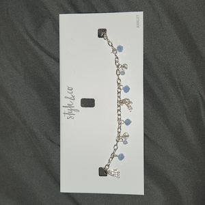 Style & Co Silver-Tone Shaky Bead & Chain-Link Tassel Ankle Bracelet